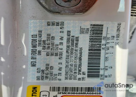 2021 Ford Bronco Sport Big Bend из США, поврежденный, VIN 3FMCR9B68MRA68458